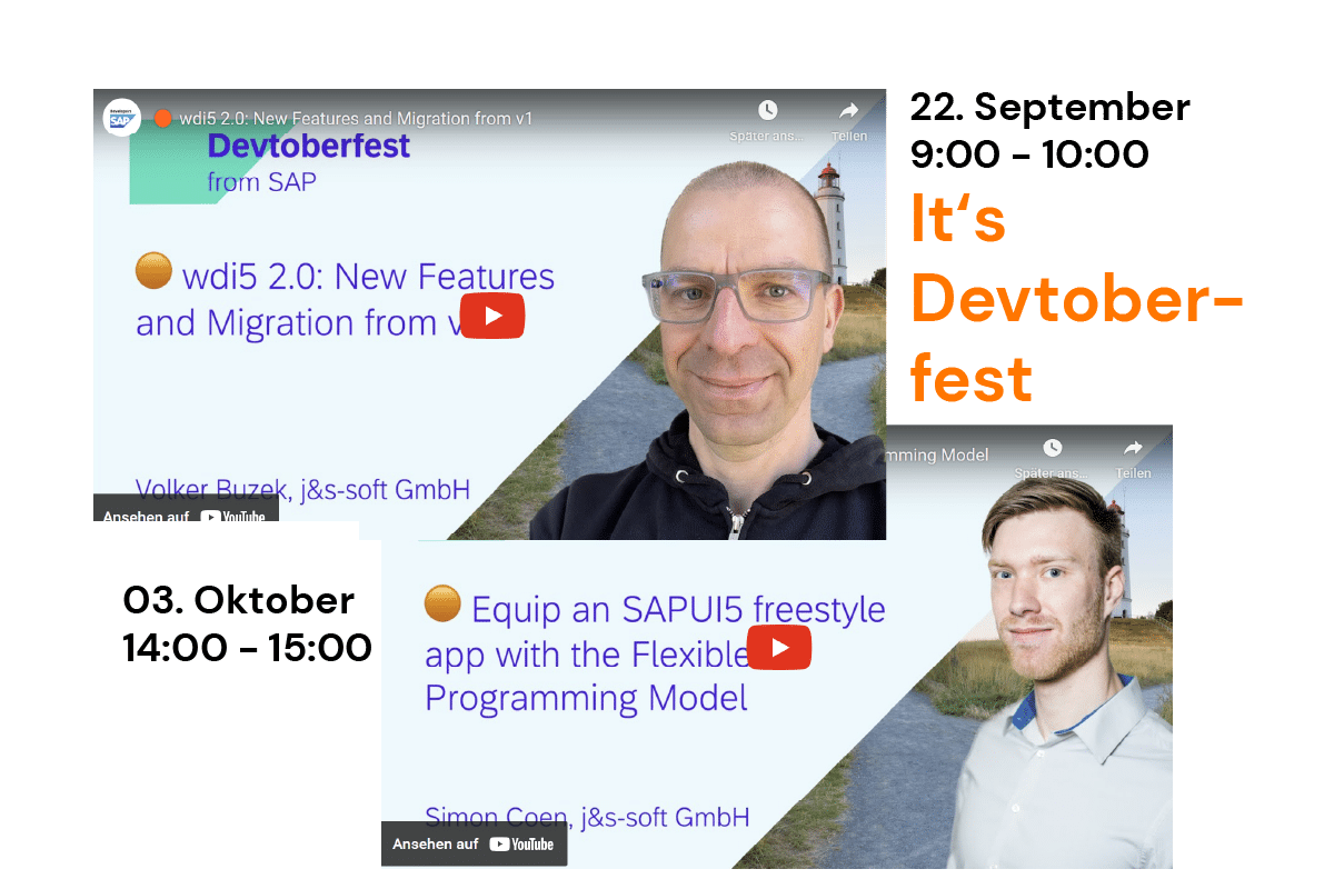 SAP Devtoberfest 2023 mit Vorträgen von Volker Buzek und Simon Coen